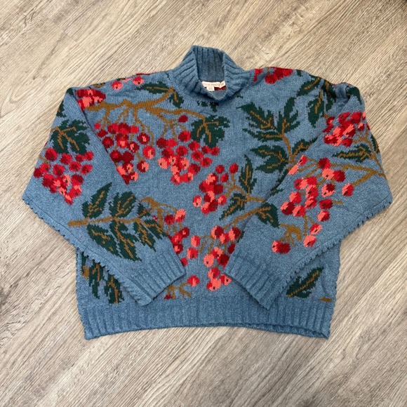 Cecilia Prado by Anthropologie Blossom Mock Neck Sweater Womens Medium Brazil - Picture 3 of 12